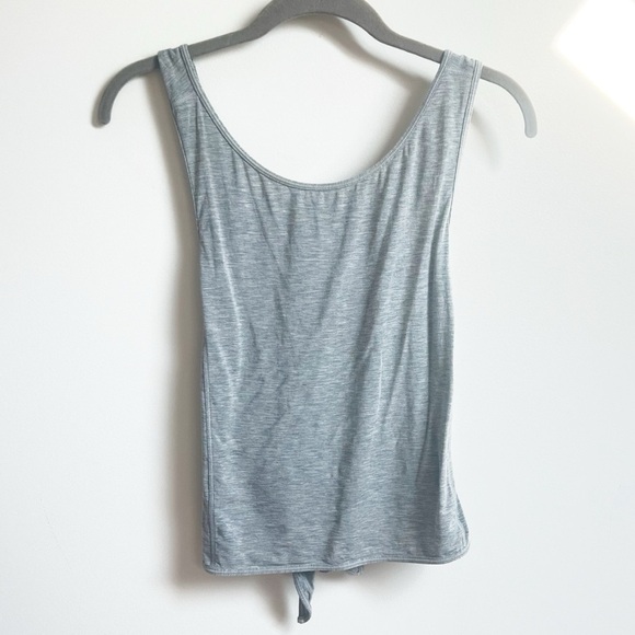 Lululemon Turn To Tie Tank Top Gray Size 6 Scoop Neck Cropped Modal Cotton - Picture 7 of 12